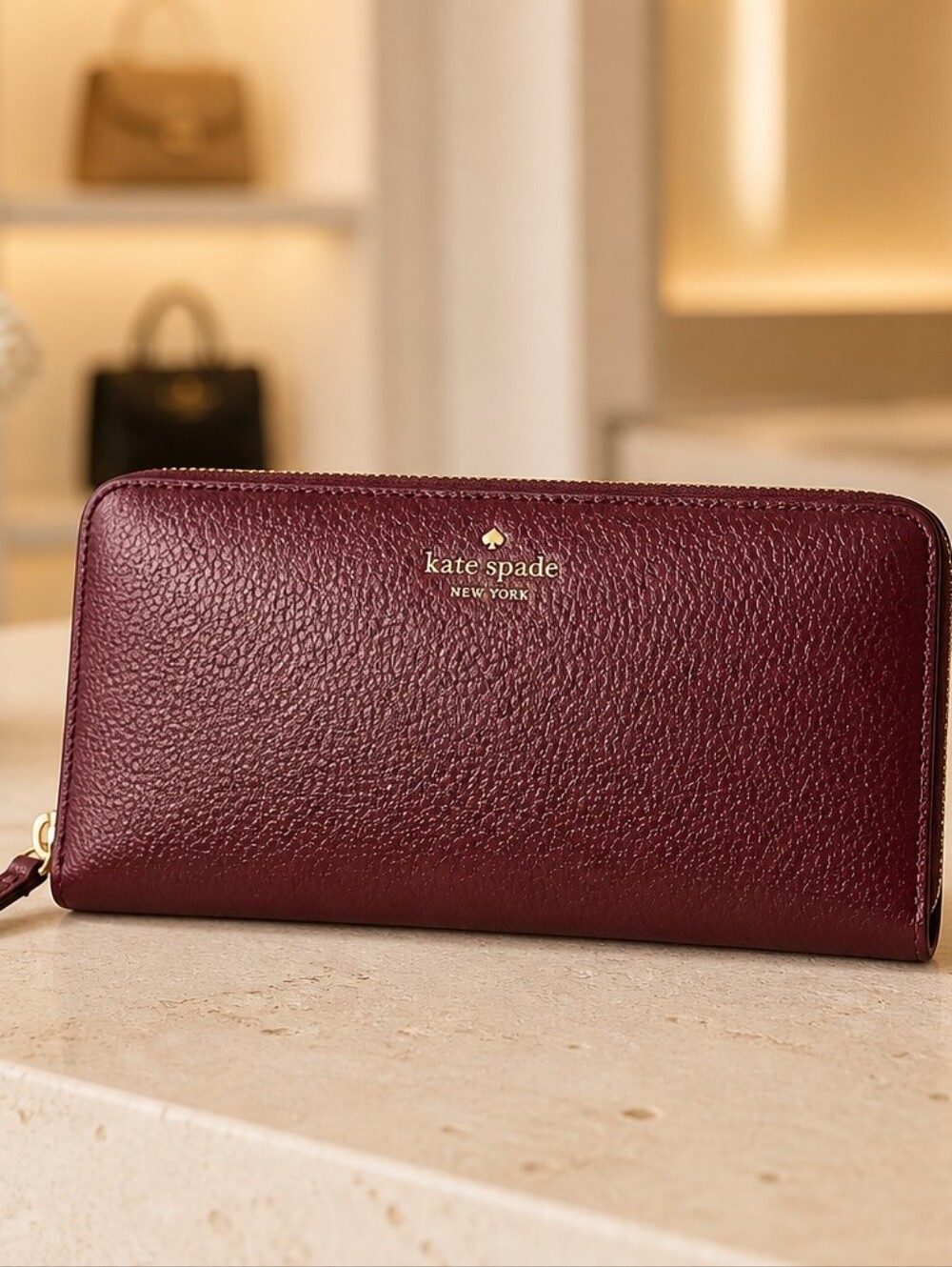 Nwt Kate Spade Wallet Cherrywood New